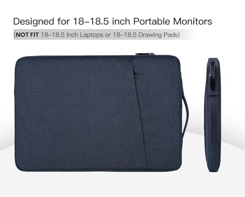 Image of Portable Monitor Case 18.5 Inch,18 Inch Storage Sleeve Bag Compatible with Most Large 18.5 Inch Portable Monitor Carrying Pouch Bag,Navy Blue(NOT FIT 18 INCH Laptop)