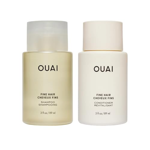 OUAI Fine Hair Shampoo & Conditioner Set, Travel Size - Volumizin...