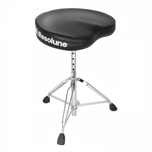 MoResolune Saddle Drum Throne Heavy Duty Drummer Stool for Adults and Kids Drum Seat with Anti-Slip Feet Brown Musician Stool(Black)