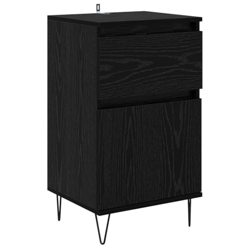 vidaXL Vitrina Roble Negro 35 x 40 x 70 cm Madera contrachapada, Armario para Sala, solución de Almacenamiento Rectangular, Mueble Moderno, Organizador Compacto, Ahorra Espacio