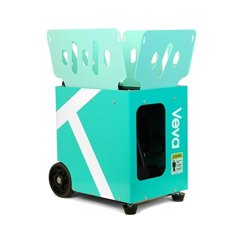 Veva Portable Tennis Ball Machine, 62MPH Speed, 120+ Ball Capacity, 28 Customizable Spots & Presets, App Control, 4–8H Playtime, Dual Motor, Lightweight for Indoor & Outdoor Tennis (Refreshing Mint)