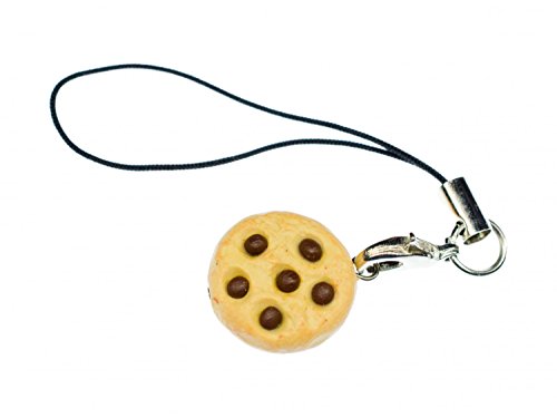 Miniblings Biscuit Mobile Cell Phone Charm Pendant Chocolate Chips Cookies Cake Sweet