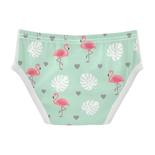 Underwear for Boys Cute Pink Flamingos Green Cotton Boy Briefs Printed Breathable Underwear Briefs2