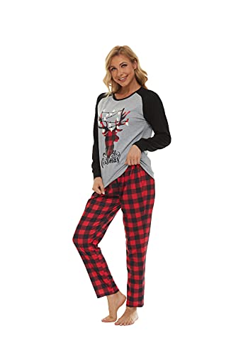 Image of VENTELAN Family Matching Christmas Pajamas Set Holiday Santa Claus Sleepwear Xmas PJS Set for Couples and Kids