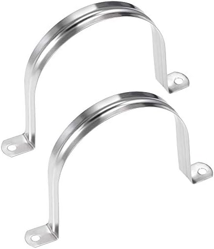 6 Inch Two Hole Strap U Bracket, Stainless Steel Tube Strap Tension Clip Assortment Kit Heavy Duty Rigid Pipe Strap Clamp For The Inner Diameter of Water Pipe is 6 Inch (185mm)