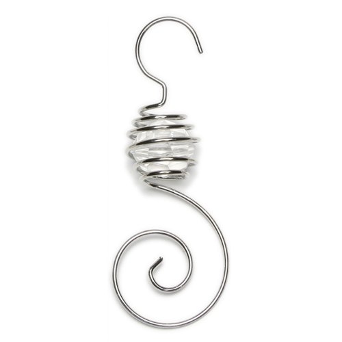 Inge-glas 1901-04 Bauble Hooks Spiral with Pearl 7 cm Box of 6 Silver