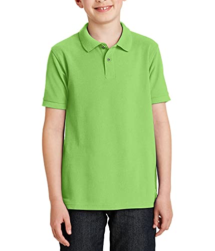 JustBlanks Boy Short Sleeve Youth Polo Performance Shirt Silk Touch Youth Polo Shirts for Boys Y500