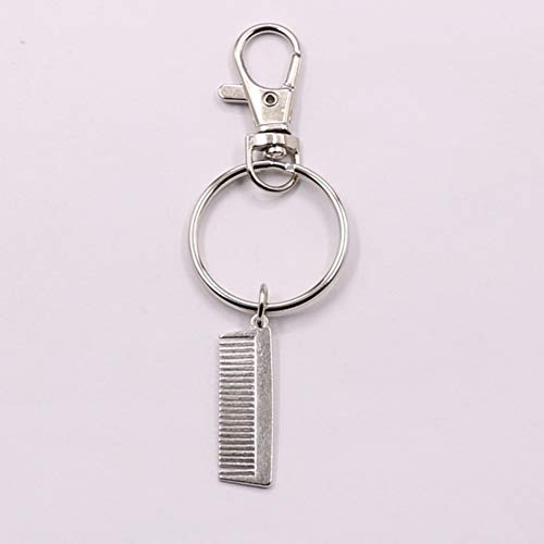 Preisvergleich Produktbild JLZK Mode Friseur Geschenk Charme Schlüsselbund Mini Friseur Haartrockner Kamm Schlüsselbund DIY Handmade