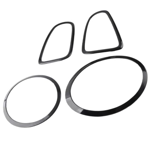Garniture de Cadre de Feu Arrière, 4 Pièces de Remplacement de Garnitures de Contour de Feu Arrière de Phare Noir Brillant pour Mini R56 R57 R58 R59 S JCW 2007 à 2015