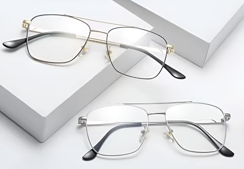 Image of Roshfort Men and Women Wonder Metal Full Rim Square Shape Eyeglasses Anti Reflective Eyewear Spectacles Frame