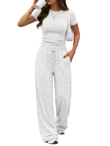 Trendy Queen Womens 2 Two Piece Set 2026 Summer Workout Vacation Gym Clothes Fall Fashion Lounge Matching Airport Travel Outfit Resort Wear Fitness Athleisure Clothing