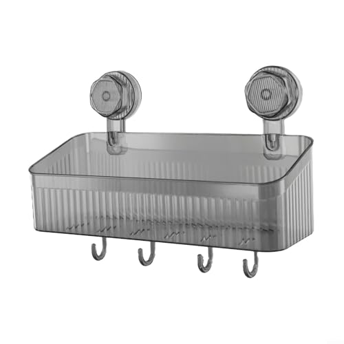 Support de rangement fiable à ventouse pour articles de toilette, sur n'importe quelle surface lisse (transparent)