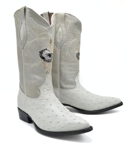 Joe Boots 901 Classic Mens Western Boot Exotic Ostrich Print Genuine Leather J Toe Leather Sole
