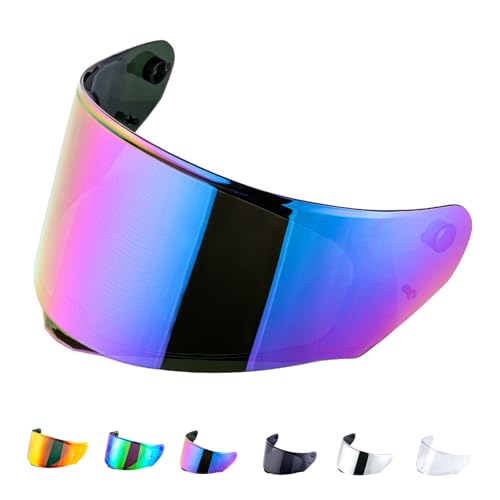 Visera Casco Moto para FF800/FF353/FF328,Visera Casco Moto Integral,Lente para Cascos de Moto Anti-UV,Visera de Lente para Casco Protección contra Viento (Arco Iris)