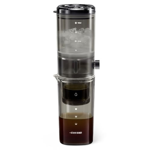 QOXEZY Cafetera de goteo en frío con material PCTG y filtro de alta densidad para café helado, velocidad de goteo uniforme, 31,5 x 8,5 cm, compatible con métodos de preparación en frío y goteo lento