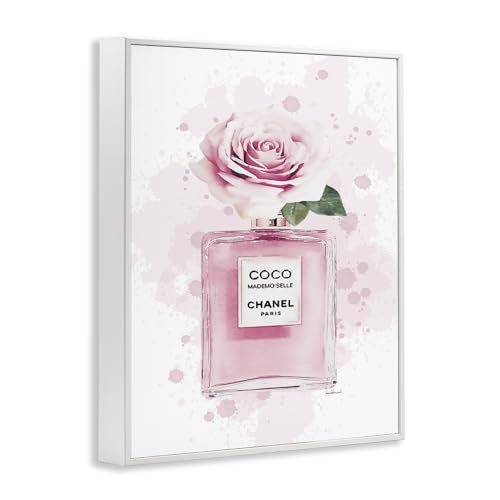 Image of Pink Flower Perfume Glam, 24 x 30 Inch Framed Giclee Print | Stupell Industries . By Amanda Greenwood . Ready to hang . Giftable accent for home decor . Made in USA