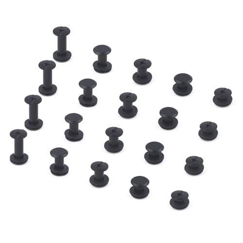 JINTANG 100 Sets Chicago Screws M5*4/6/8/10/15mm Chicago Book Binding Screws Rivets for Leather Metal Rivet Replacement Repair for DIY Book Scrapbook Bookbinding Bags,Collars(Matte/Dark Black) - Image 3