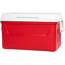 48 QT Laguna Hard Sided Ice Chest Cooler, Red Insulated Cooler Box for Camping, Beach, Picnic, Fishing &amp; Outdoor Drinks Storage