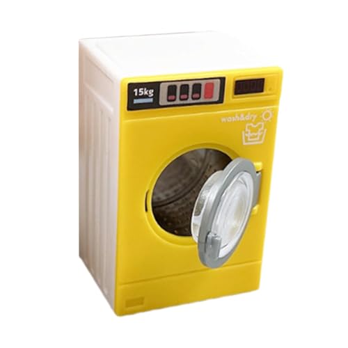 Sharplace Machine à Laver Miniature à l'échelle 1/12 - Petit électroménager - Jeu d'imitation pour Micro- - Cadeau, Jaune