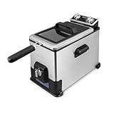 Kalorik Deep Fryer with Oil Filtration, 4.2-Quarts Featuring Oil Storage Frying Basket and Dishwasher-Safe Lid with View Window and Adjustable...
