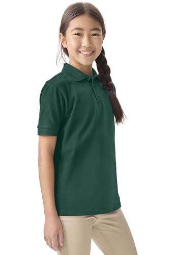 Image of Classroom School Uniforms for Boys and Girls Short Sleeve Pique Polo | Unisex Youth Shirt, Matching Ribbed Collar, Banded Sleeves, Three-button Placket, Comfortable Fit, School Uniform Essential