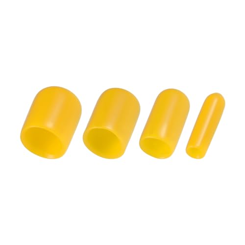 Image of uxcell 80pcs Round Rubber End Caps 1 /8 inch 1 /4 inch 3 /8 inch 1 /2 inch Yellow Vinyl Cover Screw Thread Protectors Assortment Kit(3mm 6mm 9mm 12mm)
