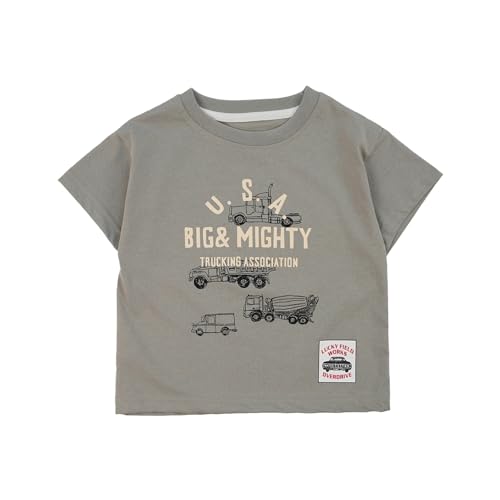 Camisa de Niño Camiseta Manga Corta niño Estampado Coche Logo Divertido Casual Juvenil Primavera Verano Colegio Outdoor (Grey, 11 12 Years)