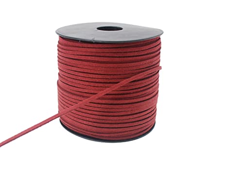 Cordón de piel sintética granate de 100 yardas resistente para collares y artesanía 3