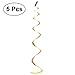 Produktbild OULII 5 stücke Deckenhänger Spiral Girlanden Wirbel Hängedeko für Hochzeit Geburtstag Baby Dusche 90cm (Golden)
