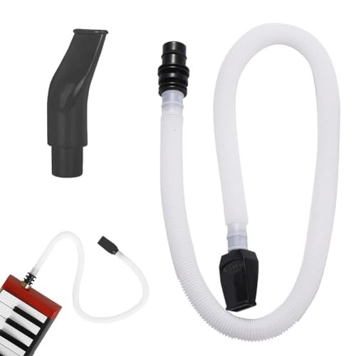 Tokaneit Melodica Mundstück und Schlauch - Flexibles Pfeifenmundstück aus Kunststoff, 59.5 cm Lang mit Schwarzem Mundstück