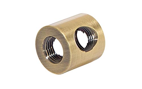 Image of B&P Lamp 4-Way Brass Arm Back, All Holes Tapped 1 /8IP, 3 /4 Inch Height by 3 /4 Inch Diameter, Antique Brass Finish