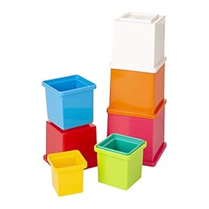 Funskool Plastic Stacking Multicolored Cubes, Blocks With Alphabet, Helps To Sort, Stack And Nest, 12 Months & Above, Infant And Preschool Toys, Multi Color