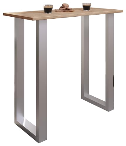 VCM Premium Bois Alu Bar Table de Bar Table de bistrot Table de Bar Xona 110x50 cm Premium Bois Alu Bar Table de Bar Table de bistrot Table de Bar Xona 110x50...