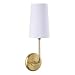 Forma Wall Sconce Light Fixture - Brushed Brass with Fabric Shade - Linea di Liara LL-SC482-AB