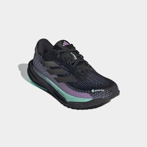 Image of adidas, Supernova GTX Running Shoe - Women's, Core Black /Iron Metallic /Semi Flash Aqua, 11.0