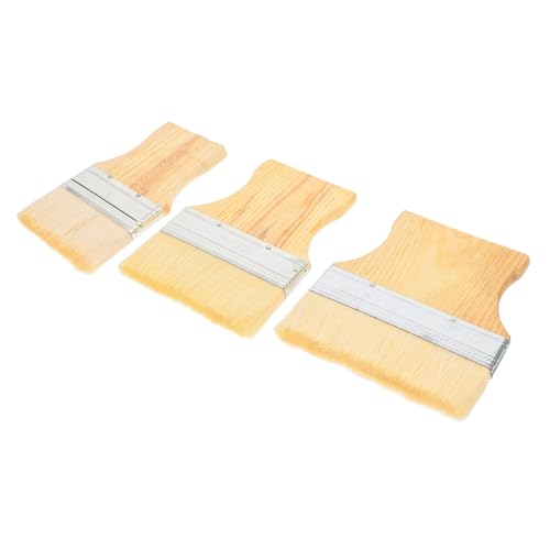 Operitacx 3 Piezas Pinceles de Pintura para Aceite con Mango de Madera Ergonómico y Plana Artísticos para Pintores y Manualidades