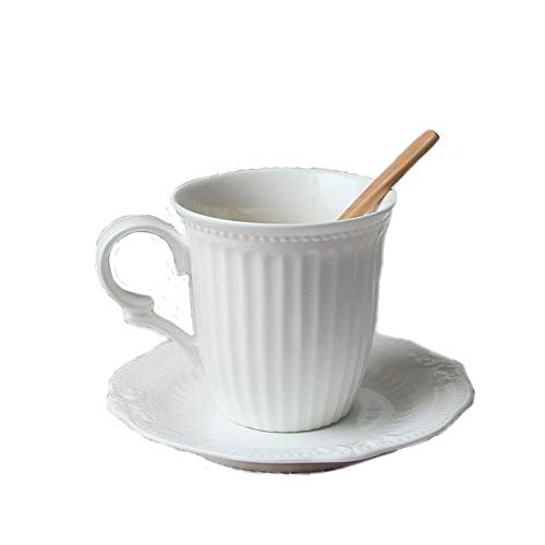Duży kubek do kawy Kubek Ceramiczny kubek na wodę z porcelany kostnej Filiżanka do kawy Prosty kreatywny styl pałacowy Wytłoczony czysty biały kubek do mleka Duża pojemność