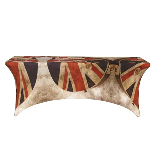 Housse de table rectangulaire Union Jack 1m80 EdWal en élasthanne extensible - 3