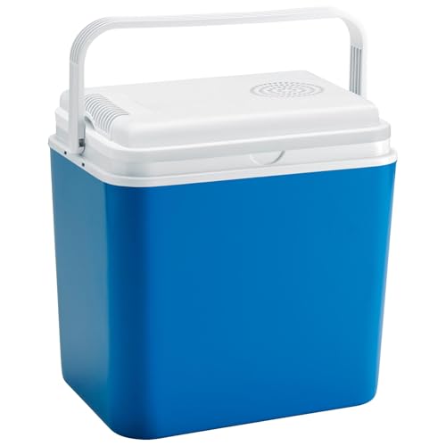 Harbour Housewares 30L 12V Nevera Eléctrica - Azul - 1x Grande Aislado Cámping Aire Libre Picnic Portátil Viajar Auto Hielo Alimento Bebidas Enfriador Congelador Refrigerador Baúl de Almacenamiento
