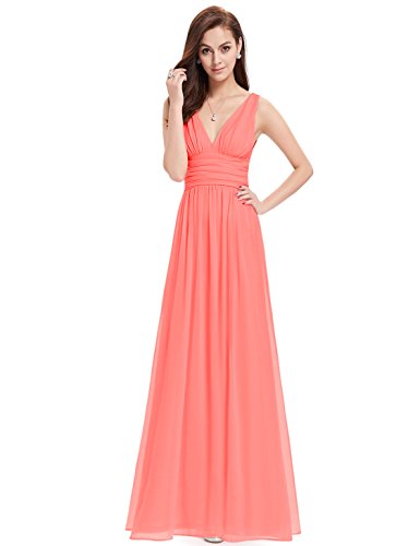 Ever-Pretty Womens Long Chiffon Maxi Party Dress 14 US Coral