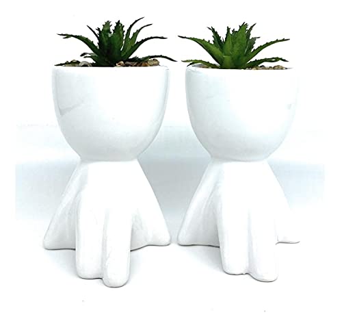 Kit 2 Vasos Planta Decorativo Enfeite Sala Quarto Escritório Vaso bonequinho