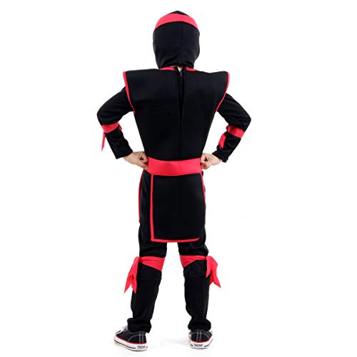 Fantasia Ninja Preto/vermelho Infantil 923105-p Sulamericana Fantasias Preto/vermelho P 3/4 Anos