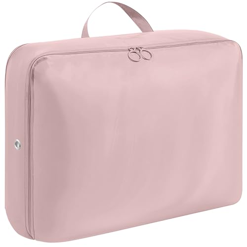 Image of ABOUT SPACE Nylon Ultra Space Saving Self Compression Organizer,22 L Vacuum Storage Bags,Packing Vaccine Bags for Clothes Airtight Reusable,Travel Essentials(Pink,Small,L 40 x B 30 x H 18.5cm)