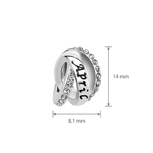 Image of LSxAB Birthstones Charms fits Pandora Bracelet for Women Happy Birthday to January-December Charm for Bracelet Necklace Pendant for Women Jewelry