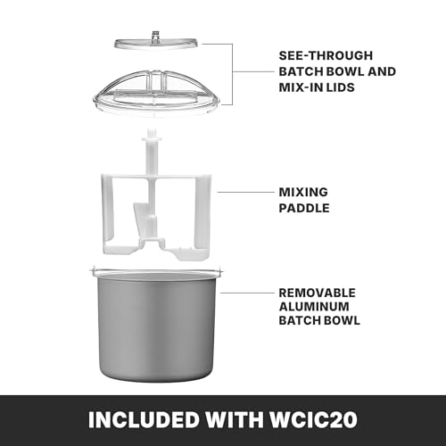 Waring Commercial WCIC20 2 Quart Capacity Ice Cream Maker with Built in Compressor, 180W, 120V, 5-15 Phase Plug