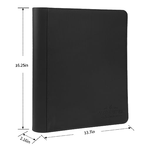 Image of Toploader Binder,Toploader Hard Cases, 9-Pocket Pages Sleeves Hold up 288 Cards.Toploader Card Binder with Sleeves for inch3x4 inch rigid,Card Holder(black)