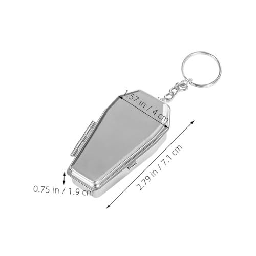 OFFIGAM 携帯便利な属製棺型ミニ灰皿 キーチェーン付き 軽量で丈夫 アウトドアや旅行に キーリングとバッグペンダント装飾にも対応