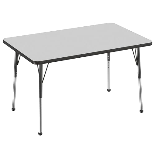 FDP 30" x 48" Rectangle Table with Ball Glide Legs - Gray/Black