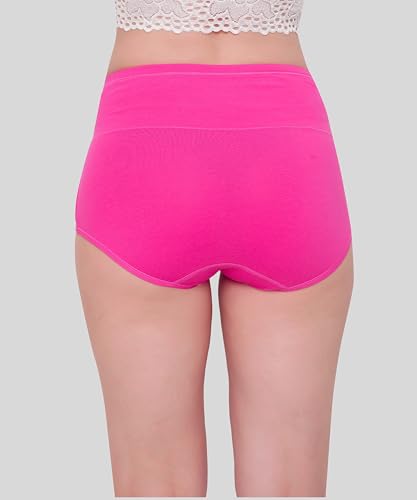 Image of GLAMORAS Women's Cotton High Waist Full Coverage Panty Set, Size M-XXL (Pack of 3 Panty) | High Rise Seamless Brief Panties for Women | Cotton Soft Tummy Support Underwear Panties for Women Combo Set