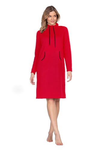 Robe sweat en coton e.Femme® Stella rouge taille 40 pour femme